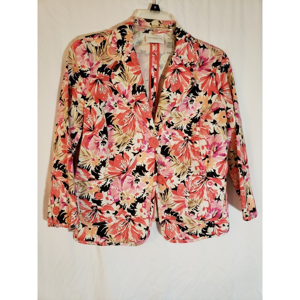Women's Liz Claiborne Pink Floral Blazer Size 8P